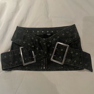 Assassin Micro Mini Skirt in Charcoal